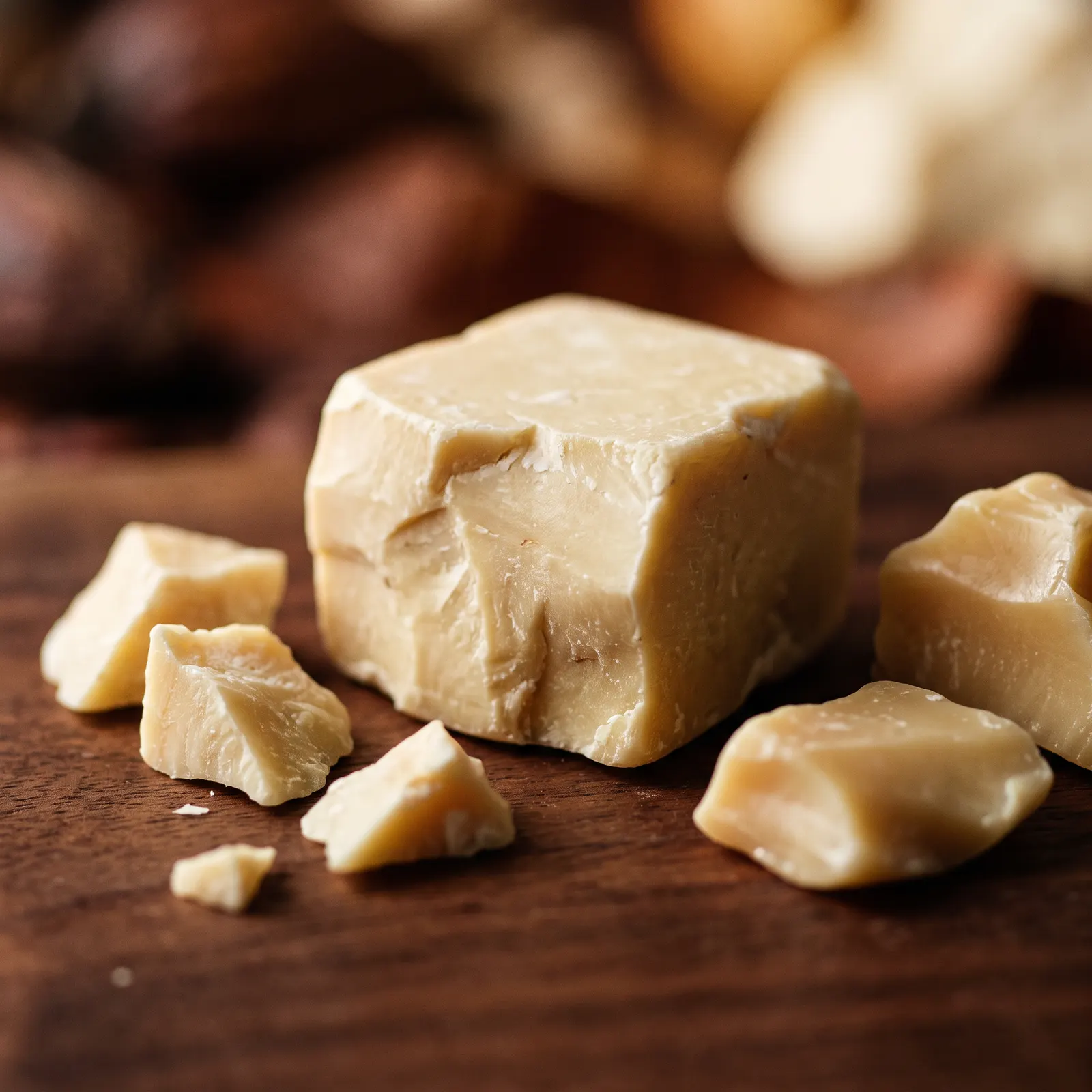 Ivory cocoa butter shards and discs