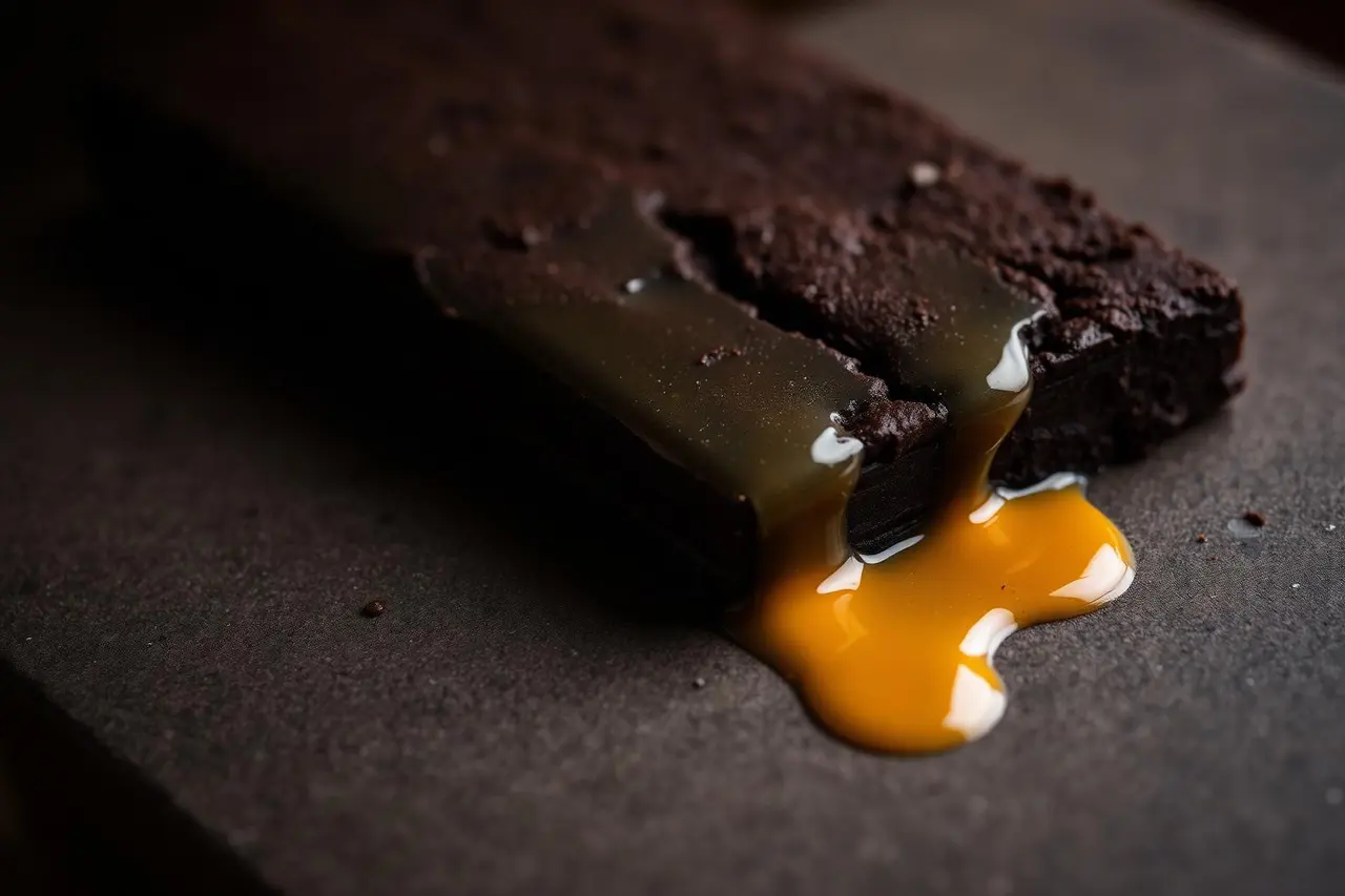 A general representation of cocoa being pressed.