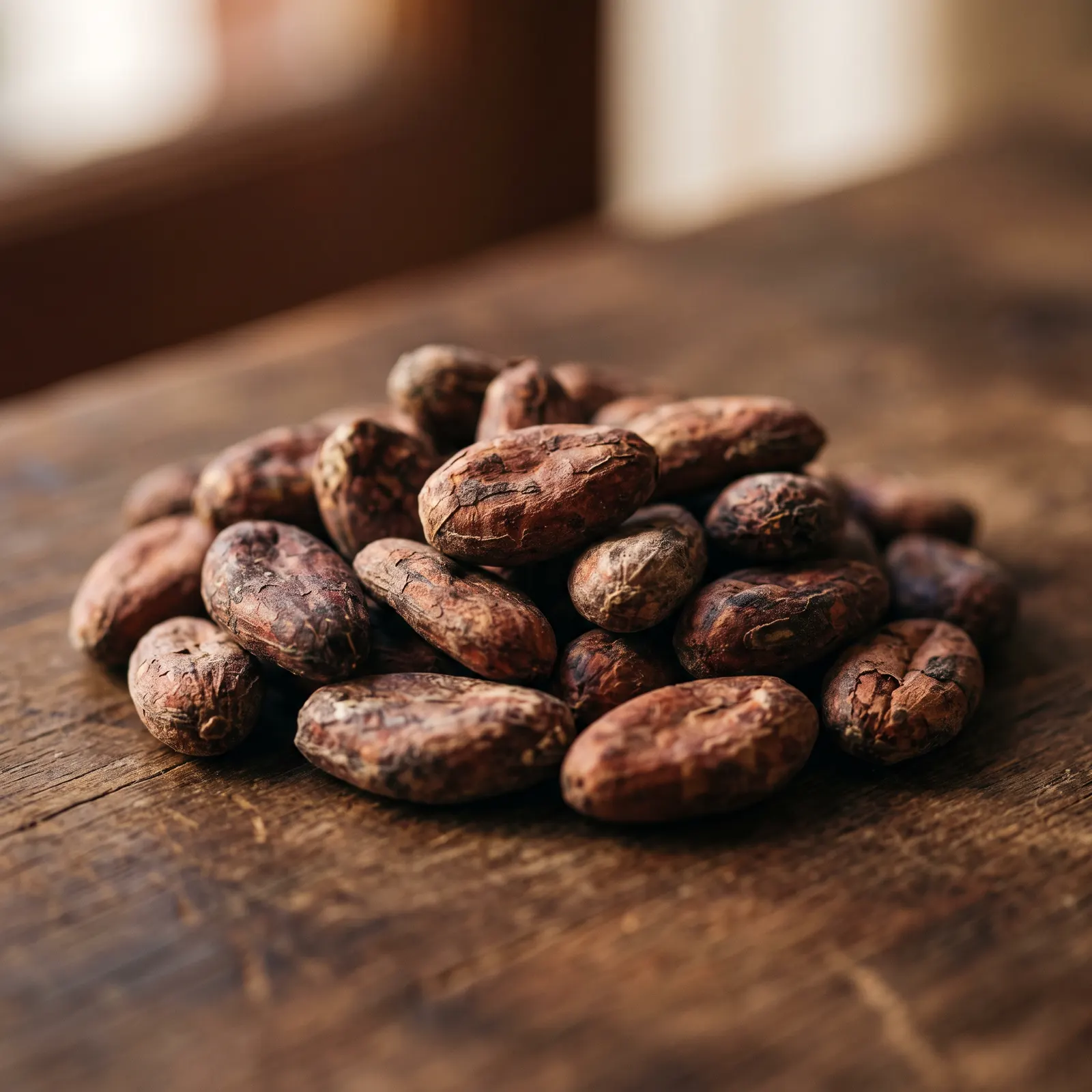 Fermented and dried whole cocoa beans